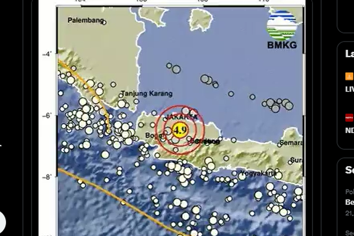 Getaran Gempa 4,9 di Bekasi Terasa Hingga Ibu Kota