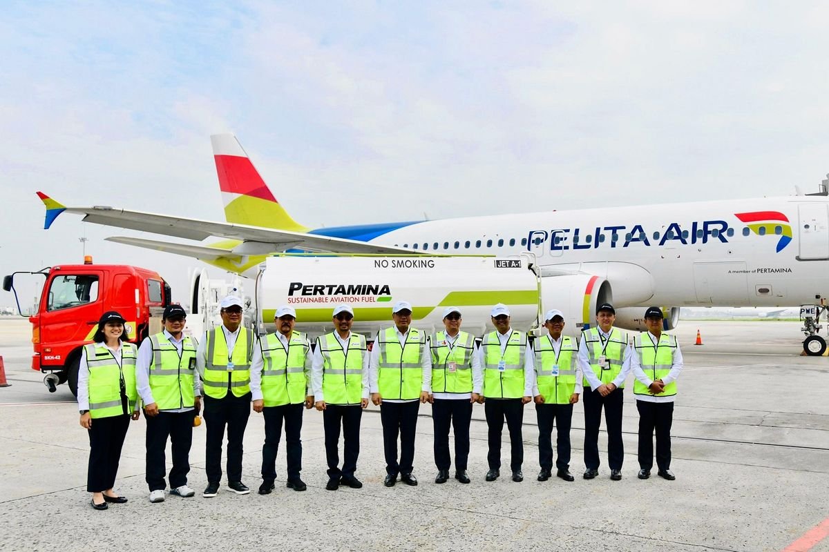 Pelita Air Lakukan Penerbangan Perdana dengan Minyak Jelantah Pertamina