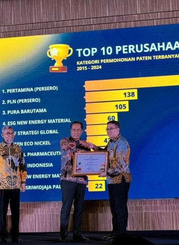 Pertamina Raih Penghargaan Kekayaan Intelektual atas Rekor Permohonan Paten Terbanyak